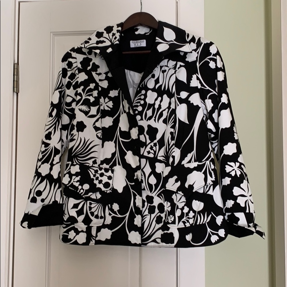 Averardo Bessi Black and White Floral Print Blazer